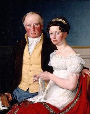 Christoffer Wilhelm Eckersberg Greve Preben Bille-Brahe og hans anden hustru Johanne Caroline, fodt Falbe oil painting picture
